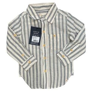 NWT Me & Henry Merchant Long Sleeve Button Down Shirt 100% Cotton Stripe